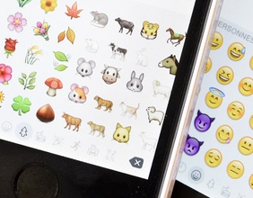 Emojis auf Handydisplays
