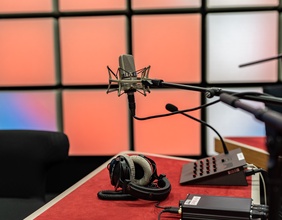 Mikrofon im Studio, Kopfhörer