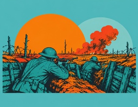 1. Weltkrieg: Schützengraben, Illustration