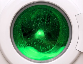 Grüne Waschmaschine