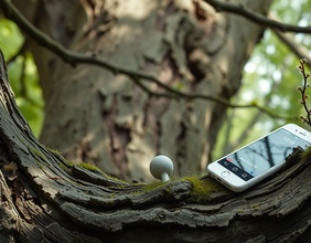 KI-generiertes Bild: iPhone im Baum