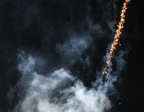 Feuerwerk mit Rauch