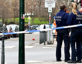 Polizisten in Brüssel