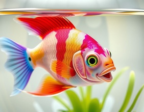 Regenbogenfisch in der Glas-Schüssel