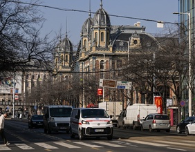 Verkehrssituation in Budapest: Zebrastreifen