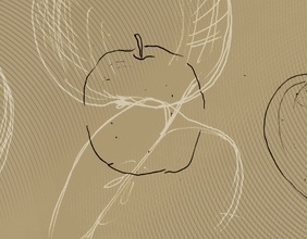 Illustrationen eines Apfels