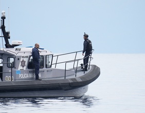 Frontex-Grenzboot in Griechenland