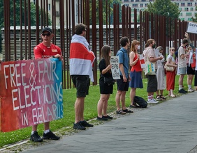 Kundgebungen in Berlin und dem Treffen mit der Bürgerrechtlerin und Kandidatin für die Präsidentschaftswahlen in Belarus 2020 