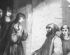 Abaelard und Heloise (Ausschnitt eines Holzstichs aus dem 19. Jahrhunderts)