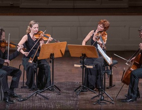 Gringolts Quartet 2026: Ilya Gringolts (Violine), Anahit Kurtikyan (Violine), Silvia Simionescu (Viola), Claudius Herrmann 