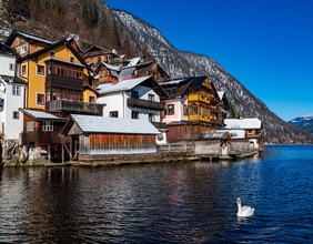 Häuser in Hallstatt, Hallstätter See