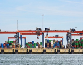 Containerterminal in Rotterdam