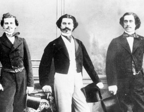 Johann Strauss Sohn, Gruppenbild mit seinen Brüdern Josef und Eduard