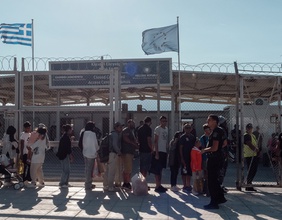 Grenze und Flüchtlinge in Samos, Griechenland