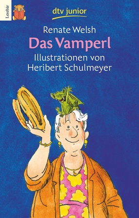 Buchcover, Das Vamperl, gezeichnete Frau mit Vampir