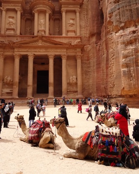 Beduine vor Petra, historischer Ort in Jordanien