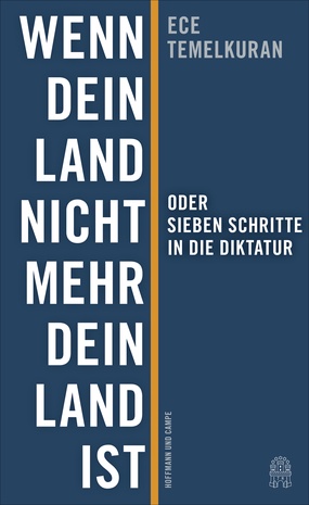 Weißer Buchtitel "Wenn dein Land nicht mehr dein Land ist", blauer Hintergrund