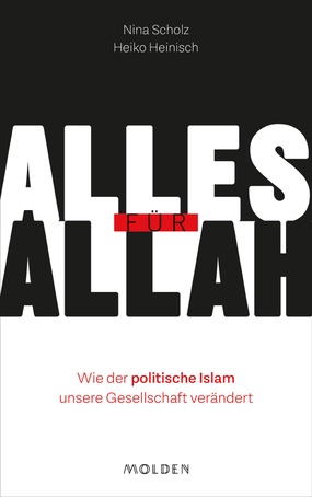 "Alles für Allah", schwarz-weißer Schriftzug auf schwarz-weißem Hintergrund