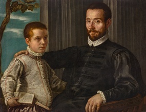 Porträt eines Edelmannes mit seinem Sohn