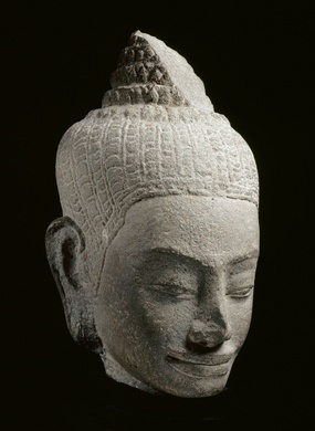Weiblicher Kopf, Angkor, Ende 12./Anfang 13. Jahrhundert