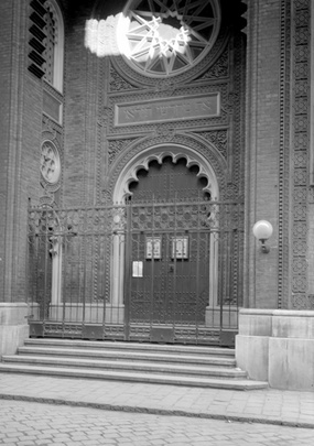 Ansicht des Tors der Synagoge in der Tempelgasse