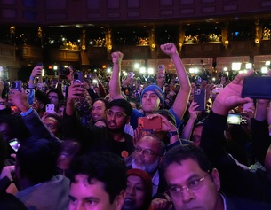 Jubelnde Wählerschaft in New York