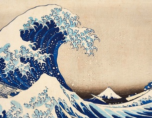 MAK/GEORG MAYER „Unter der Welle bei Kanagawa“, Japan, Farbholzschnitt