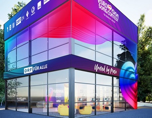 Das ORF-Glasstudio am Rathausplatz