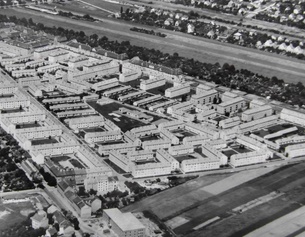 Wiener Stadt- und Landesarchiv Siedlung Siemensstraße, Schrägluftaufnahme, 1956