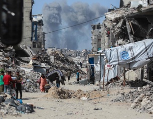 Zerstörte Stadt im Gazastreifen