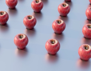 Äpfel in Reih' und Glied