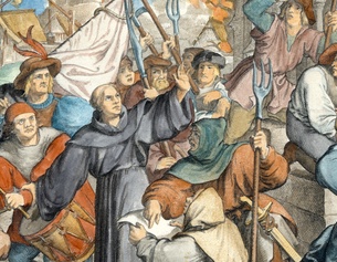 Luther predigt gegen Bauernkrieg, Ausschnitt eines Bildes von Gustav König