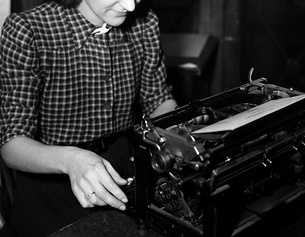 Eine Sekretärin in den 60er Jahren.