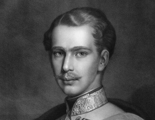 Franz Joseph I, 1854 (Ausschnitt einer Lithografie von Johann Georg Schreiner)