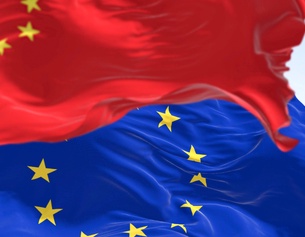 EU- und chinesische Fahne
