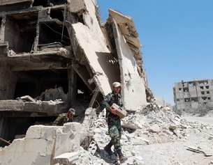 APA/AFP/LOUAI BESHARA Syrische Soldaten in Ghouta