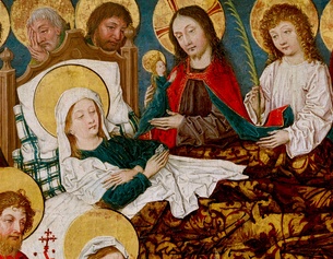"Der Tod Mariens", Ausschnitt des Gemäldes