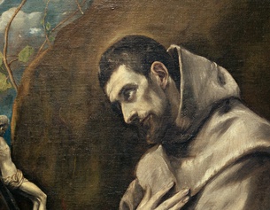 Franz von Assisi: “Heiliger Franziskus im Gebet” Ausschnitt des Ölgemäldes von El Greco