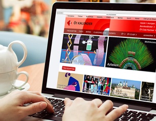 ORF Bildschirm eines Laptops zeigt den neuen Kulturkalender