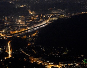 Salzburg bei Nacht, Illustration zu Lichtverschmutzung