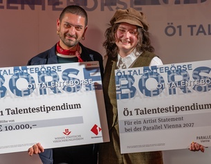 Christian Azzouni und Lorena Mantl, Gewinner:innen des Ö1 Talentestipendiums