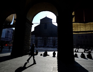 Piazza Grande in central Bologna.