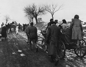Ungarische Flüchtlinge auf der Flucht nach Österreich, November 1956