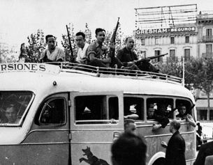 AP Bewaffnete Zivilisten in Barcelona, 1936