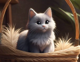 KI-generiertes Bild einer Katze im Ghibli-Style