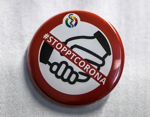 Button "Stoppt Corona"