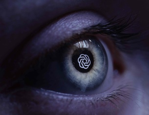 Grafik, ChatGPT in einem Auge