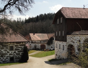 Alte Häuser in Oberösterreich.