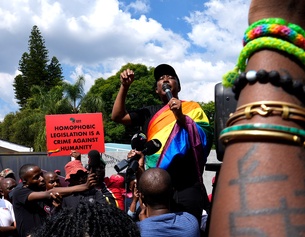 Julius Malema bei einer Kundgebung 
