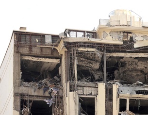 Zerstörtes Gebäude nach Israelangriff